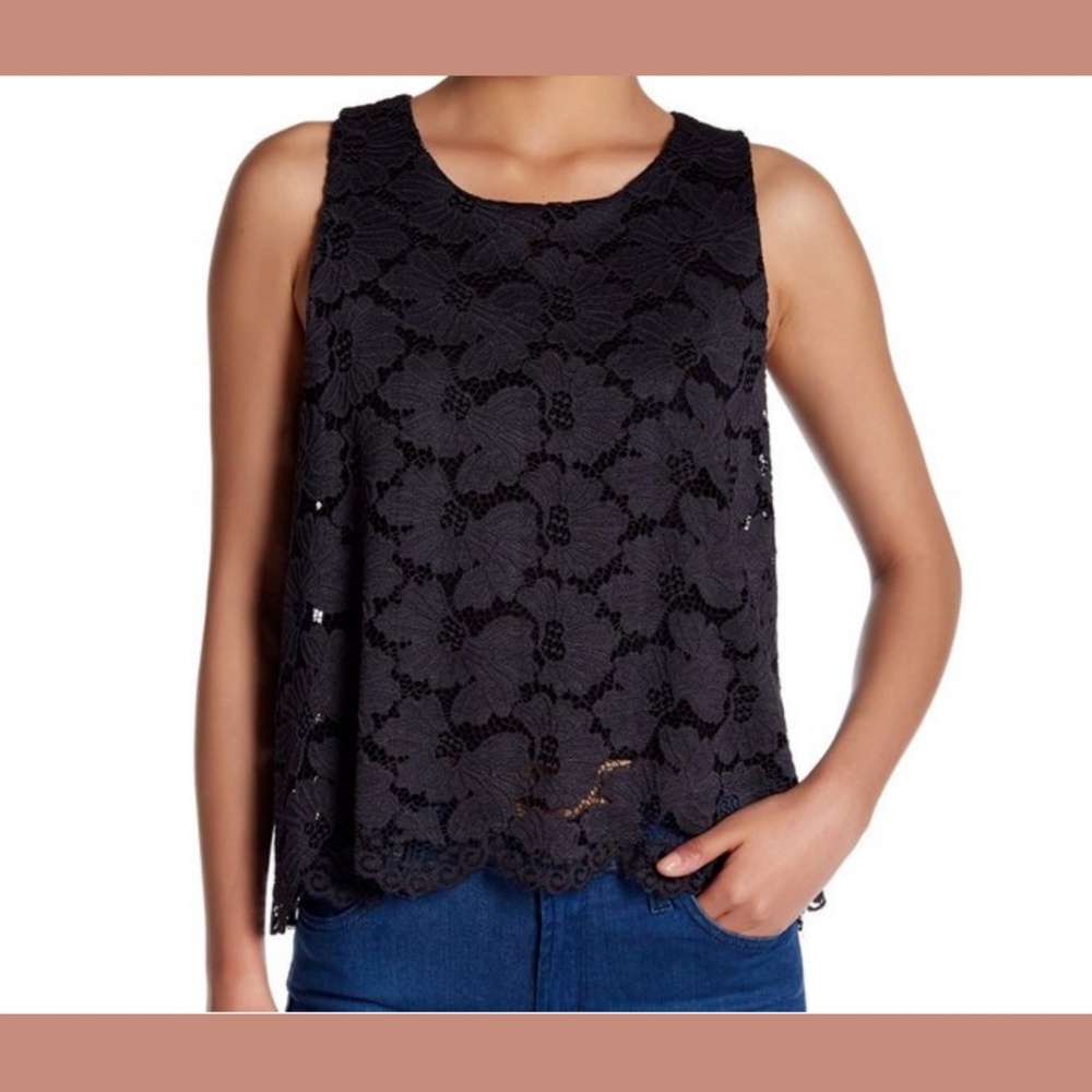 NWT 14th & Union Lace Swing Tank‎ in Grey Ebony [ PLUS SZ 2X ]